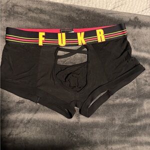 Andrew Christian Black Boxer Briefs with Red Waistband
